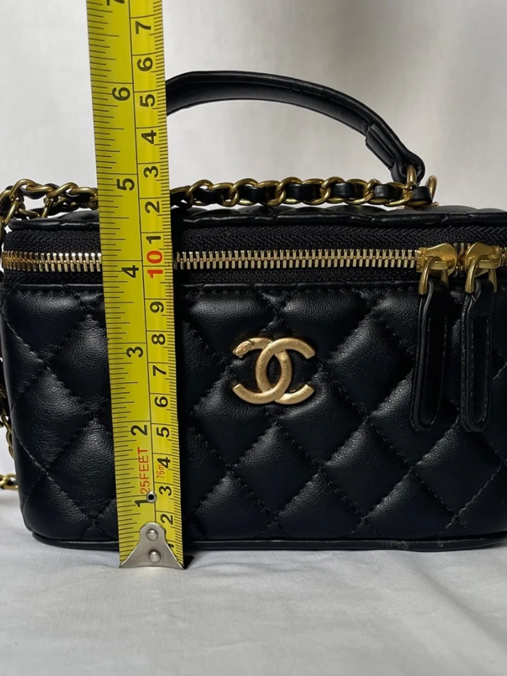 Chanel GWP Makeup Vanity Case Gold Chain Top Handle